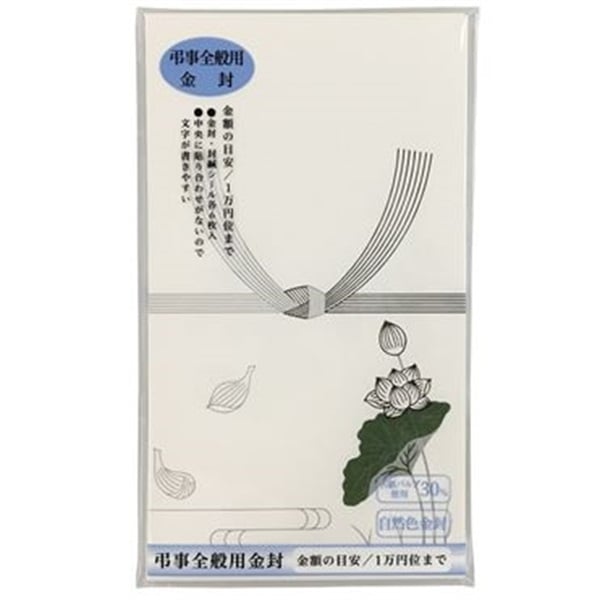 弔事全般用金封百型蓮字なし6枚入り　トップバリュ