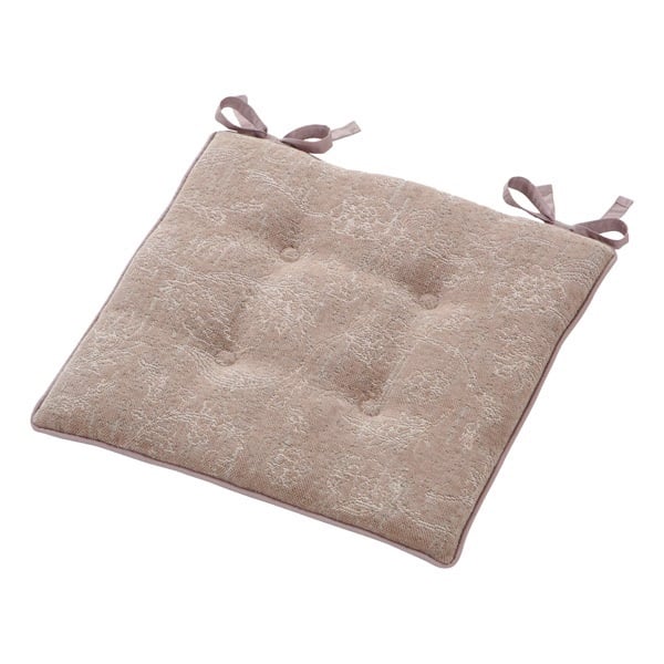 シェニールジャカード織 シートクッション(クラシック) ベージュ・グレー 40×40cm [2]