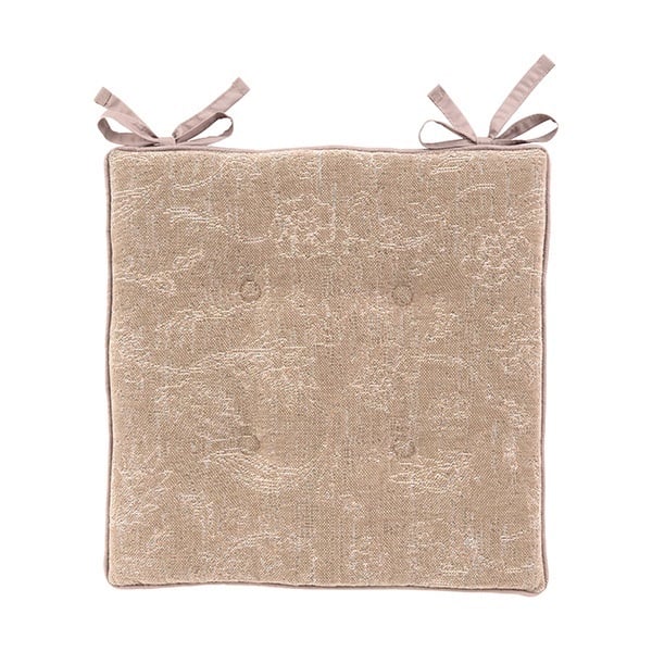 シェニールジャカード織 シートクッション(クラシック) ベージュ・グレー 40×40cm [3]