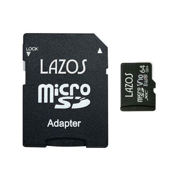 64GB×2枚セット microSDカード SD変換アダプター付 防水 耐静電気 耐X線 耐衝撃 フルHD ドラレコ 4K動画 録画 CLASS10 合計128GB ラソス