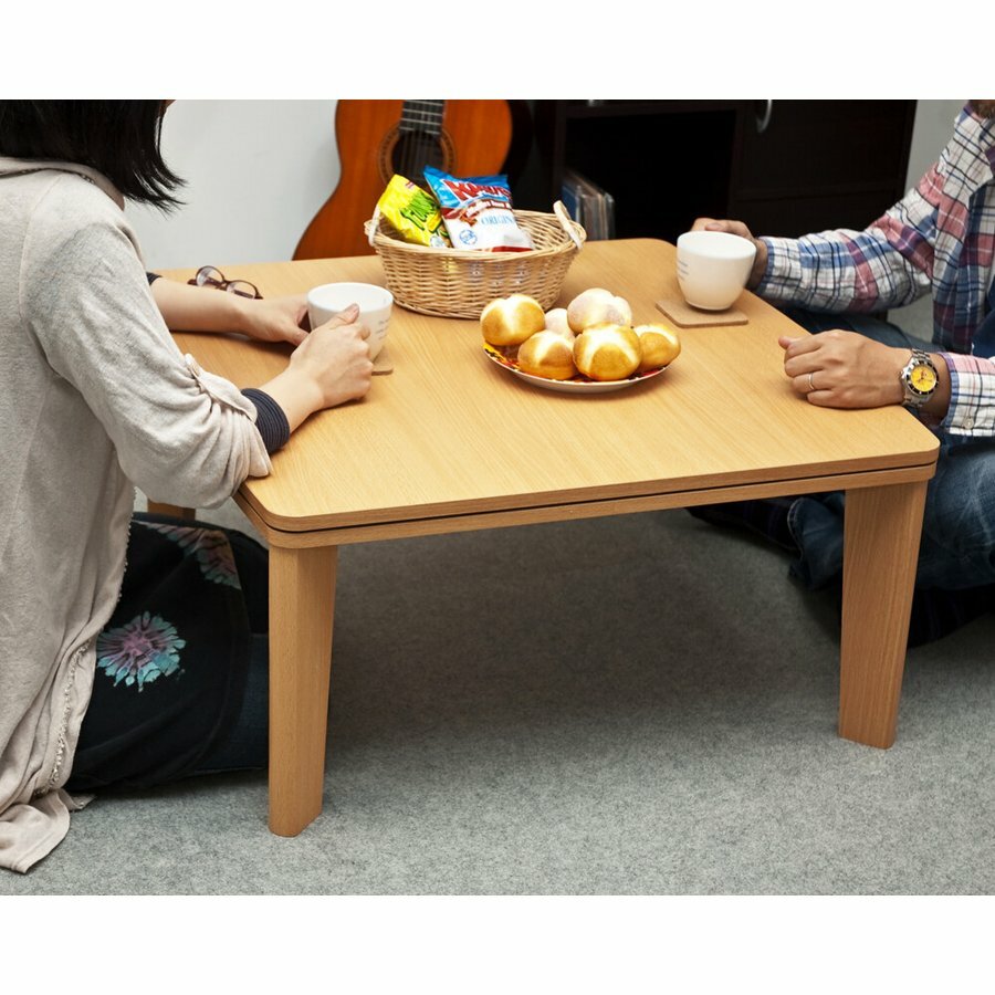 こたつテーブル 机 正方形 テーブル 炬燵 木製 コタツ リバーシブル ヒーター こたつ おしゃれ 在宅 ワーク オールシーズン 75 シンプル 天板