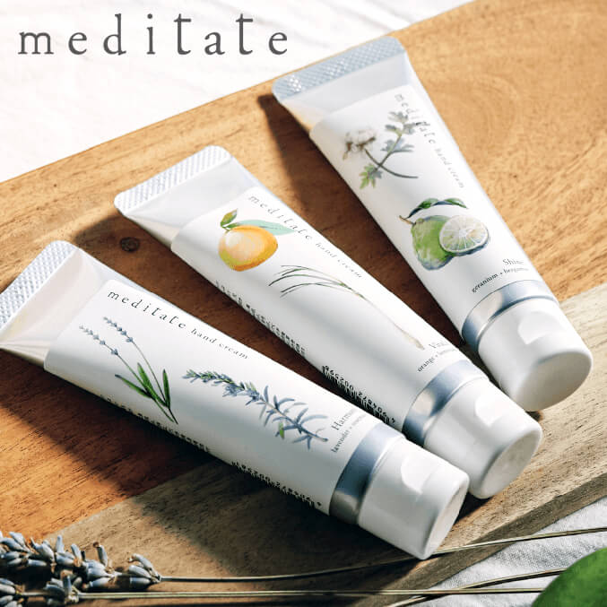 ハンドクリーム 日本製 メディテイト meditate 天然保湿 精油 プレゼント レディース 手荒れ 安い 国産 女性 おすすめ おしゃれ かわいい 人気 香り 出産 祝い 内祝い