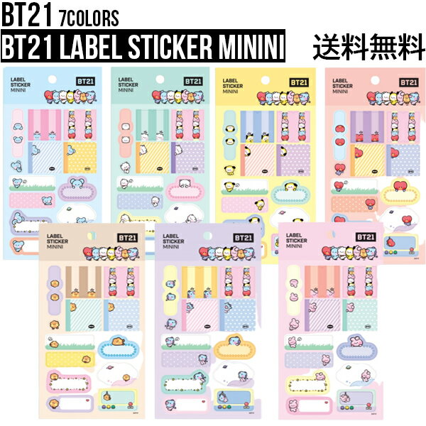 BT21 Label Sticker Minini【送料無料】BTS公式グッズ ラベルスティッカー スティッカー シール デコレーション デコステッカー スマホデコ 跡が残らない ダイアリーデコ モバイルステッカー キャラクターシール 飾り 正規品 かわいい ギフト プレゼント おしゃれ デコシール