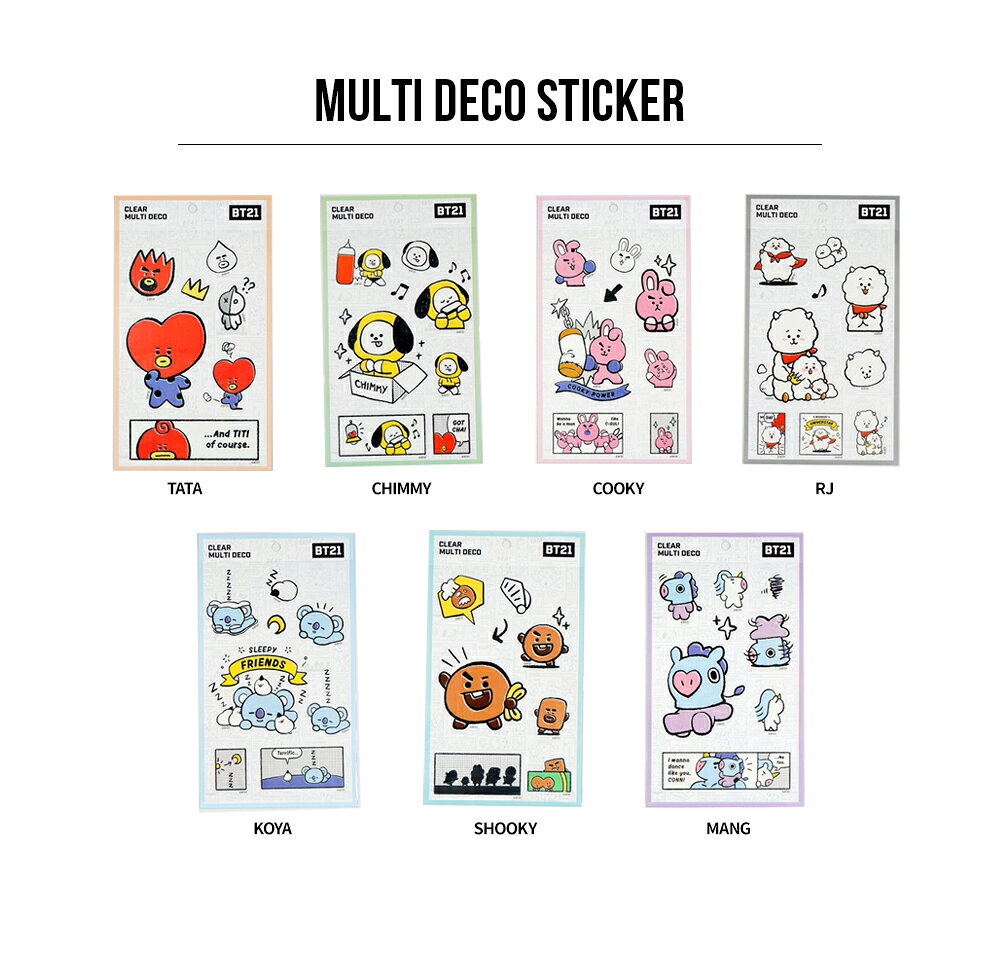 【Multi】BT21 Multi Deco Sticker【送料無料】BTS公式グッズ ステッカー シール ...