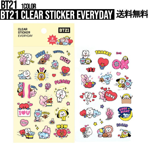 BT21 Clear Sticker Everyday【送料無料】クリアステッカーエブリデイ BTS公式グッズ ステッカー シール バンタン 韓国 人気 かわいい シール スマホデコ ダイアリーデコ 防弾少年団 最安値 デ…