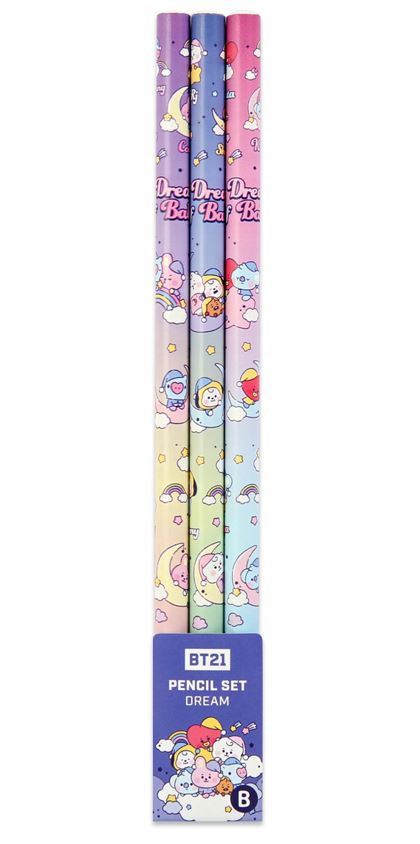 【3PCS】BT21 Pencil Set Dream 3PCS【送料無料】BTS公式グッズ 鉛筆 えんぴつ キャラクター鉛筆 3個入り B芯 正規品 かわいい ギフト プレゼント キャラクター ラインフレンズ バンタン 人気 韓流 誕生日 記念日 友達 お土産 学生 受験生 試験 新学期 TATA CHIMMY COOKY RJ