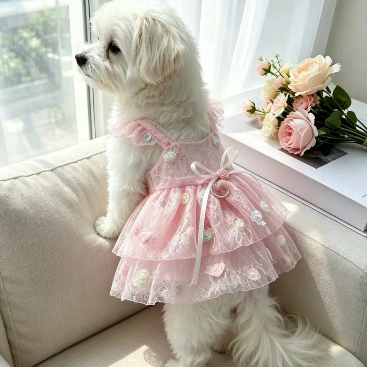 商品説明 春夏シーズンのパステルカラーで、愛犬・愛猫をプリンセス風に演出するドレスです。 チュールスカートとレースディテールが上品な雰囲気を醸し出し、ウェディングや特別な日のペットファッションに最適です。 小型犬から猫まで幅広く着用可能なデザインで、日常使いからイベントまで幅広く活躍します。 特徴 ■春夏パステルカラー軽やかで柔らかな色合いが、春から夏にかけての季節感を表現します。 ■チュールスカート軽やかなチュール素材が使われたスカートで、動きやすく可愛らしいシルエットを実現。 ■レースディテール上品なレース装飾が、ドレス全体にエレガントな印象を与えます。 ■多目的対応ウェディング、写真撮影、日常のお出かけなど、様々なシーンでご着用いただけます。 仕様 ブランドDreampet 対象動物犬（小型犬）・猫 シーズン春夏 カラーパステルカラー 素材チュール、レース 用途ウェディング、ペットファッション、日常着 Aesop LionMouse Aesop LionMouse tjjc9873@hotmail.comDreampet プリンセスドレスシリーズ 春夏パステルカラー チュールスカート レース ウェディング ペット服 小型犬 猫 洋服 愛犬・愛猫をプリンセス風に演出するドレスです。春夏シーズンのパステルカラーで、軽やかなチュールスカートと上品なレースディテールが特徴。ウェディングや特別な日のペットファッションに最適で、小型犬から猫まで幅広く着用可能です。 項目 内容 ブランドDreampet 対象動物犬（小型犬）・猫 シーズン春夏 カラーパステルカラー 素材チュール、レース 用途ウェディング、ペットファッション、日常着 POINT 01 春夏のパステルカラーで、軽やかで柔らかな季節感を演出します。 POINT 02 チュールスカートの軽やかなボリュームが、可愛いプリンセスシルエットを作り出します。 POINT 03 レースディテールが上品な雰囲気を加え、特別日のファッションに最適なデザインです。 POINT 04 小型犬から猫まで幅広く対応し、ウェディングや日常使いなど多様なシーンでご活用いただけます。 SIZE / TYPE サイズ・仕様：入力情報なし 注意事項：実際のサイズ・素材については製造元のご案内をご確認ください。