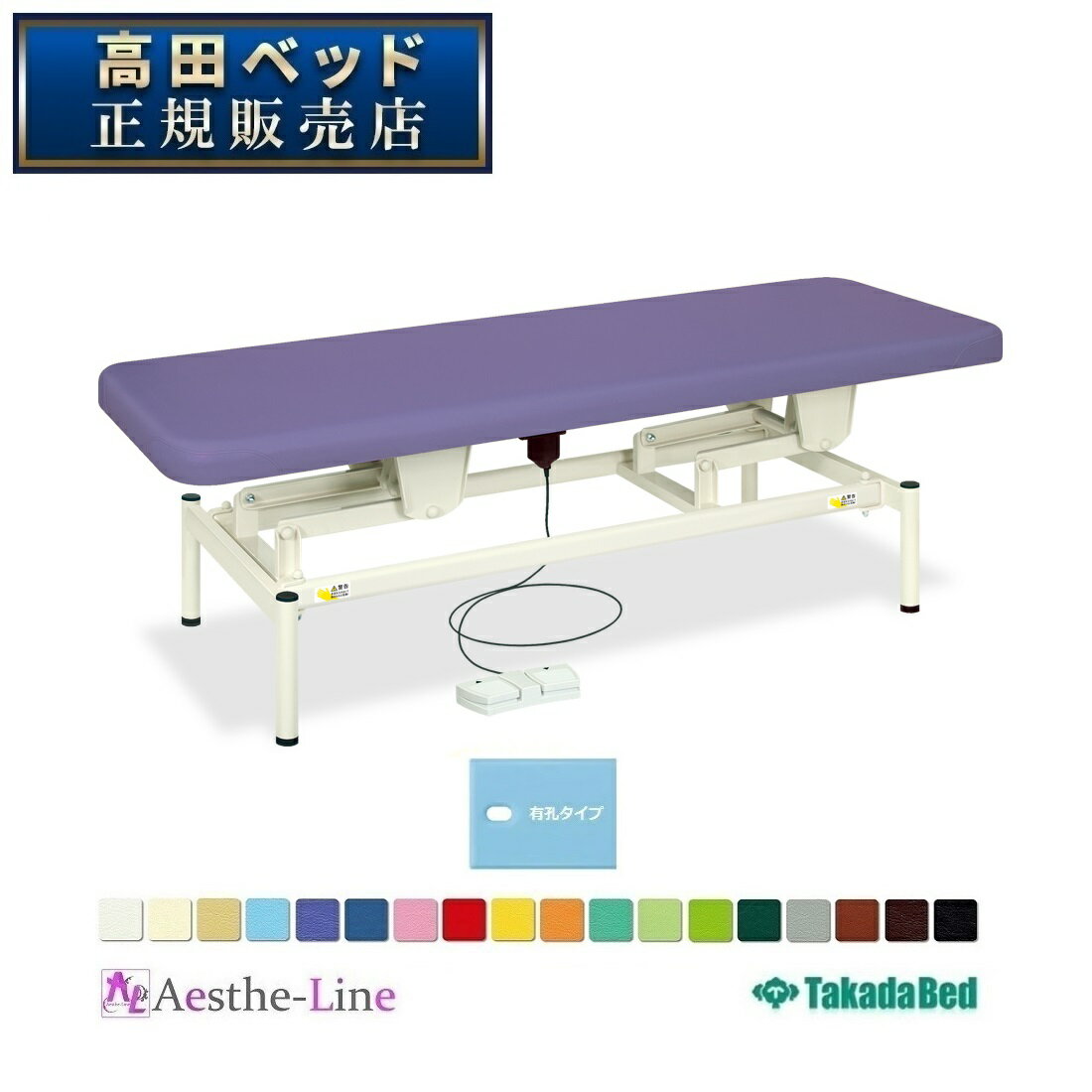 【期間限定特価2024年10月28日迄 日時指定不可 特注品は対象外】 高田ベッド 有孔電動スリーパー　TB-1677U 昇降 マッサージベッド 脚部組立式