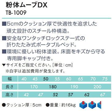 【ポイント5倍】【高田ベッド 折りたたみ マッサージベッド エステ 医療 整体 施術用ベッド 電動ベッド エステ 医療 整体 業務用】【期間限定特価2020年7月13日迄　特注品は対象外】 粉体ムーブDX（無孔） TB-1009 治療用ベッド 診察台 診察ベッド