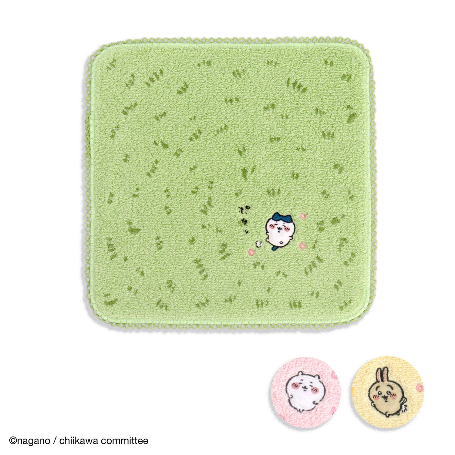 【 ちいかわ タオルハンカチ 】 メール便 ハチワレ うさぎ タオル ハンカチ かわいい キャラクター グッズ ナガノ ハンカチタオル なんかちいさくてかわいいやつ 草むらのサムネイル