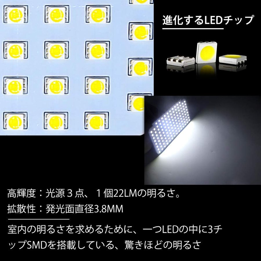 ルームランプ led ハイエース200系 4型/5型/6型 スーパーGL用 LED ルームランプ ホワイト カスタム 室内灯 専用設計 爆光 標準/ワイドボディ LEDバルブ 内装パーツ opl014-ss