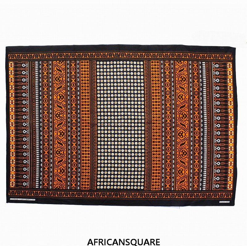 キストゥカンガ ケニア フチ縫い オレンジ黒