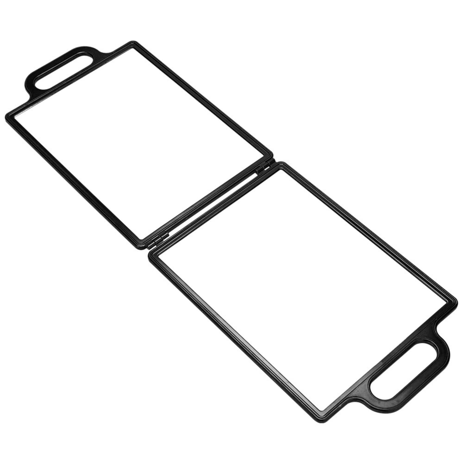 バックミラー 折り畳み式 2面 軽量 理容室 理髪店 美容院 ヘアサロン 床屋 散髪 ヘアカット