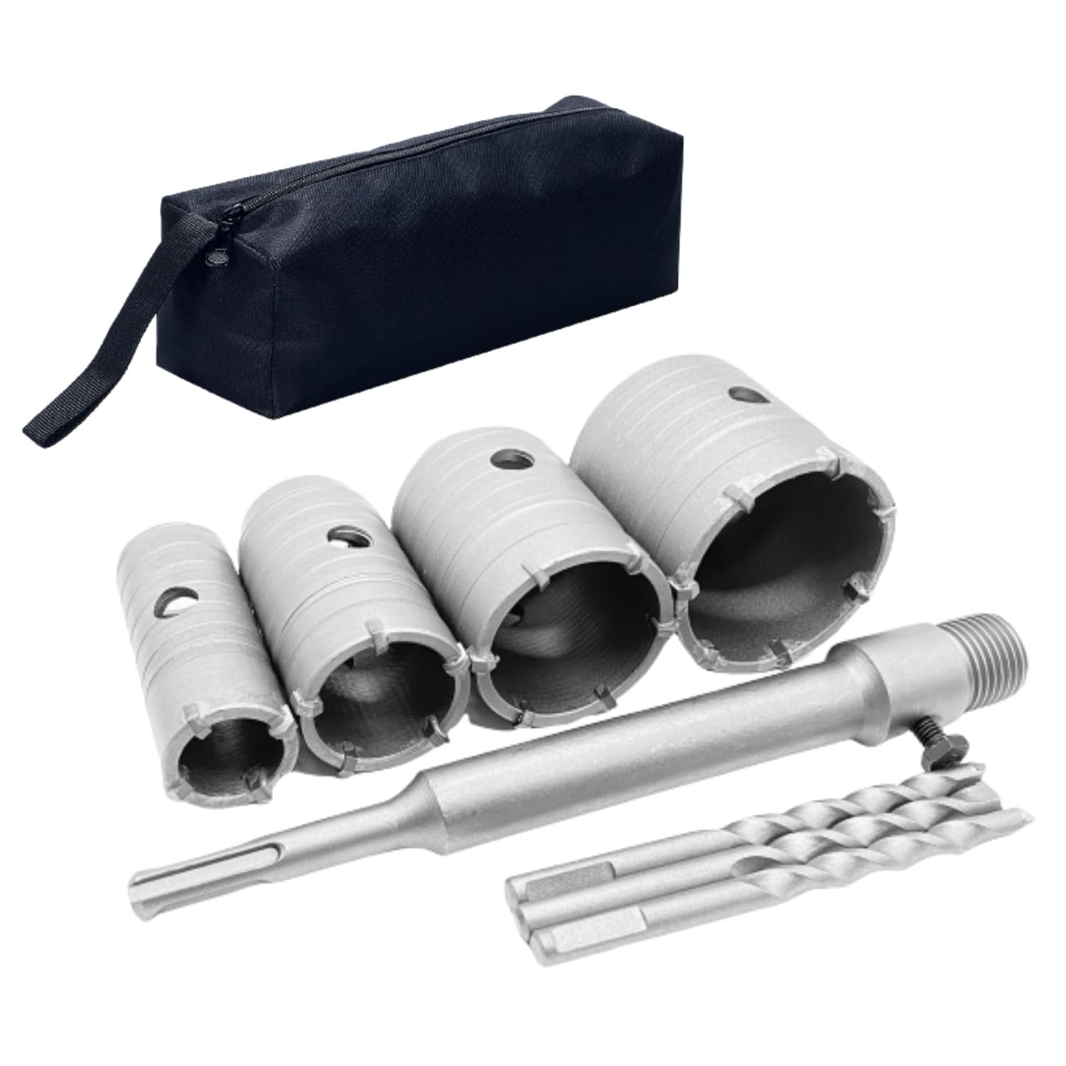 超硬 コンクリート ドリル セット ホルソー ホールソー ロング sdsプラス (4点(30mm 40mm 50mm 60mm))