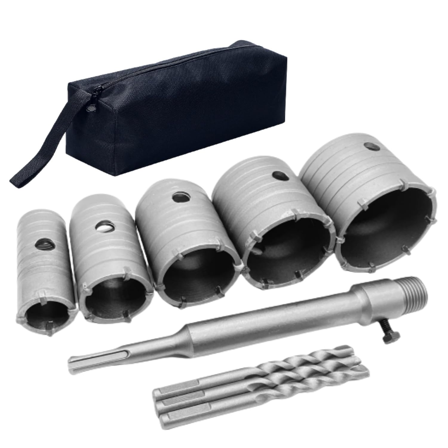 超硬 コンクリート ドリル セット ホルソー ホールソー ロング sdsプラス (5点(30mm 40mm 50mm 60mm 70mm))