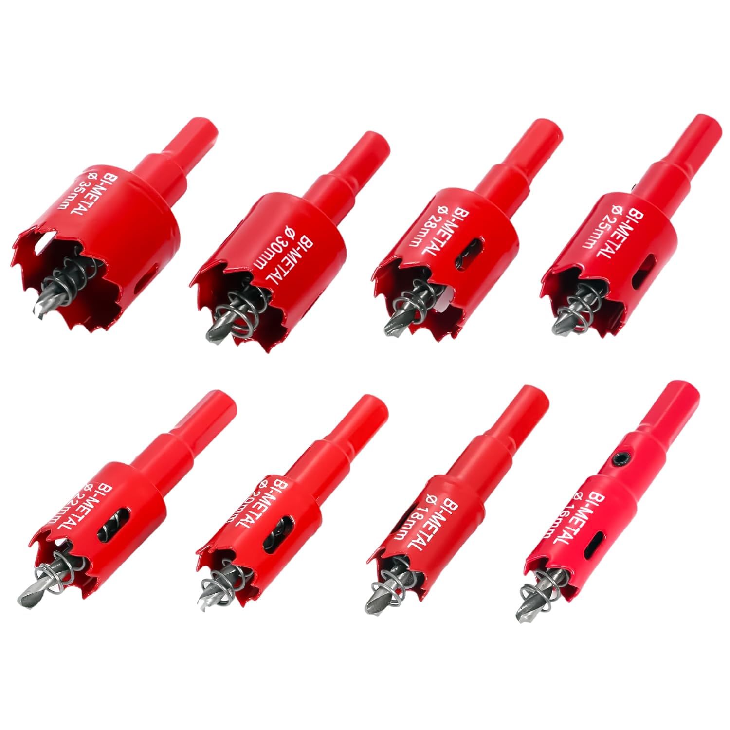 バイメタル ホールソー ホルソー 穴あけ 切削 工具 16mm 18mm 20mm 22mm 25mm 28mm 30mm 35mm (8本セット)