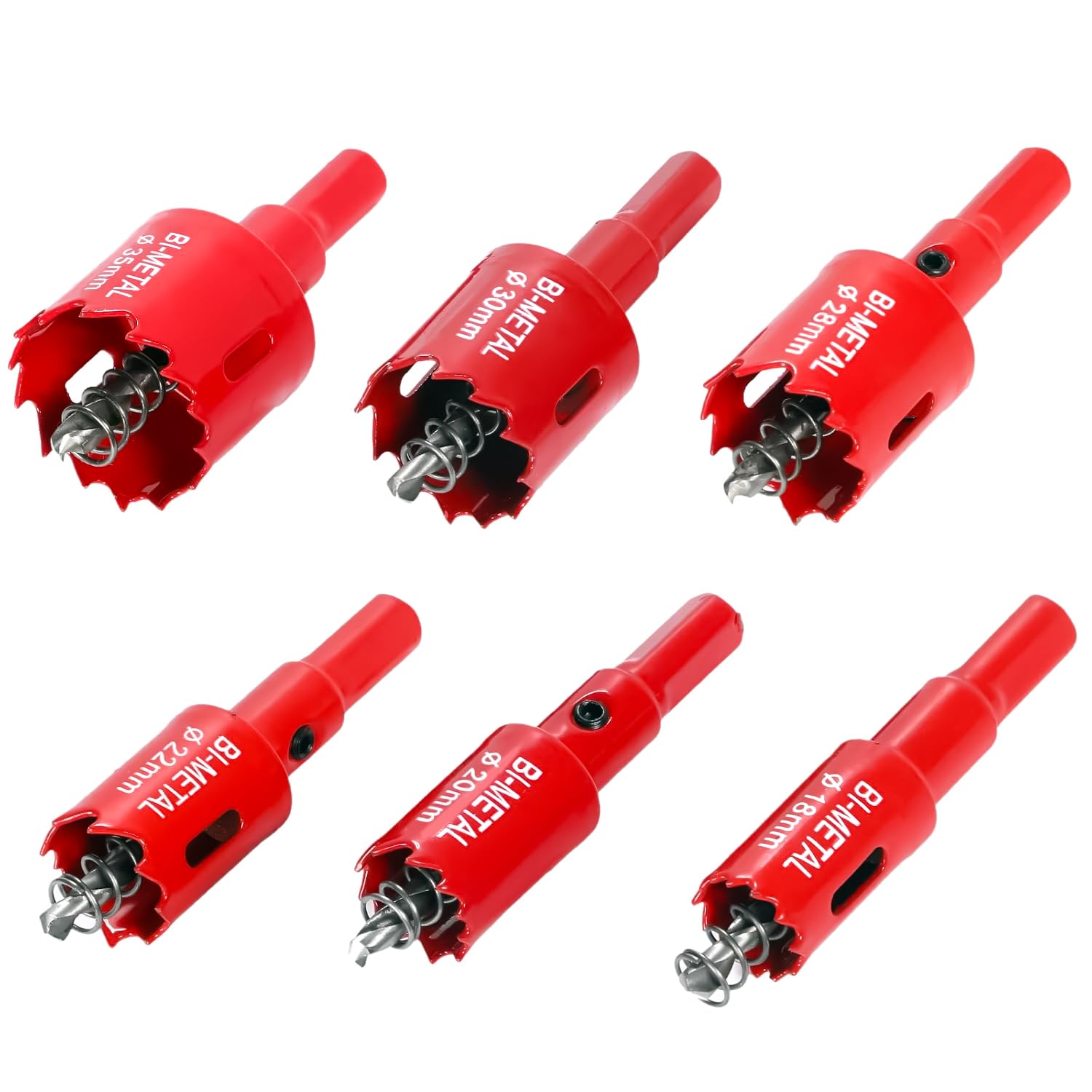 バイメタル ホールソー ホルソー 穴あけ 切削 工具 18mm 20mm 22mm 28mm 30mm 35mm (6本セット)