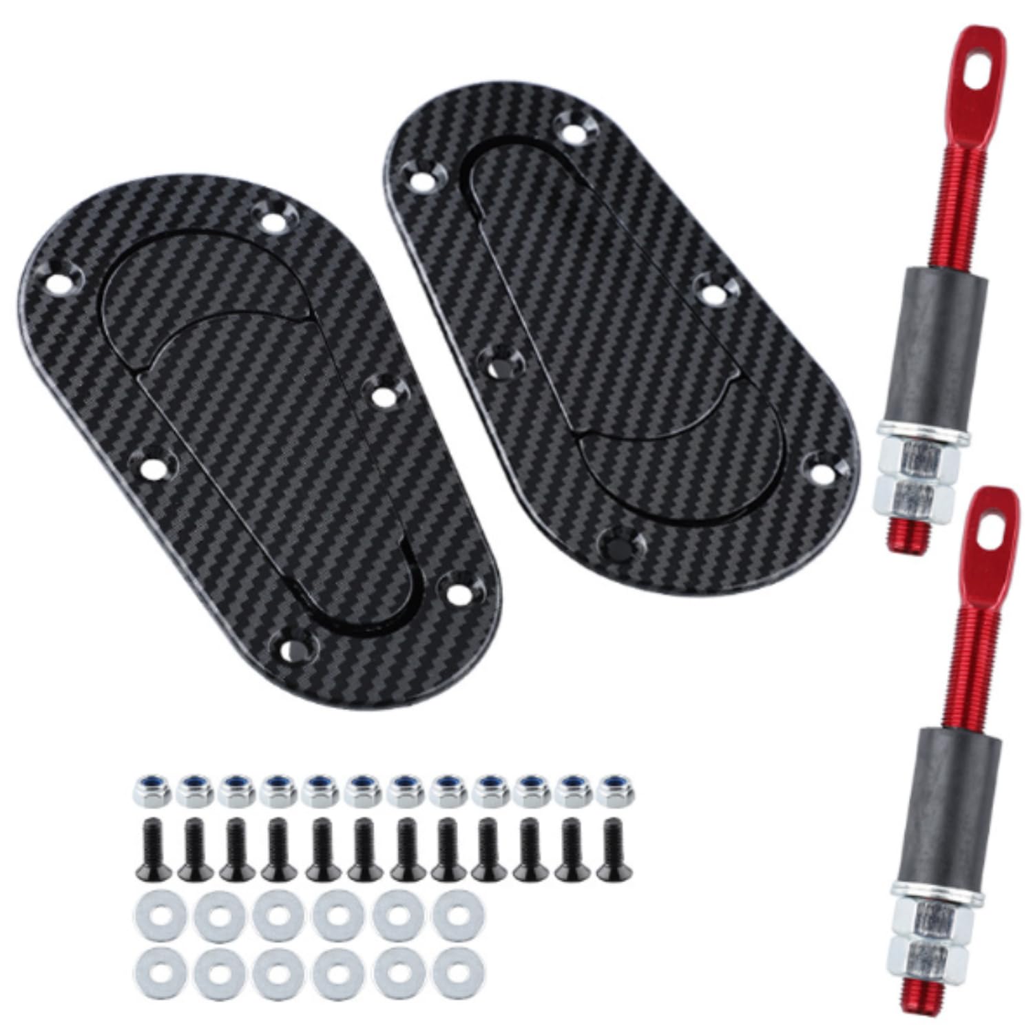 ボンネットピン ボンピン フラットタイプ 車検対応 汎用 アルトワークス カプチーノ セルボ (カーボン調)