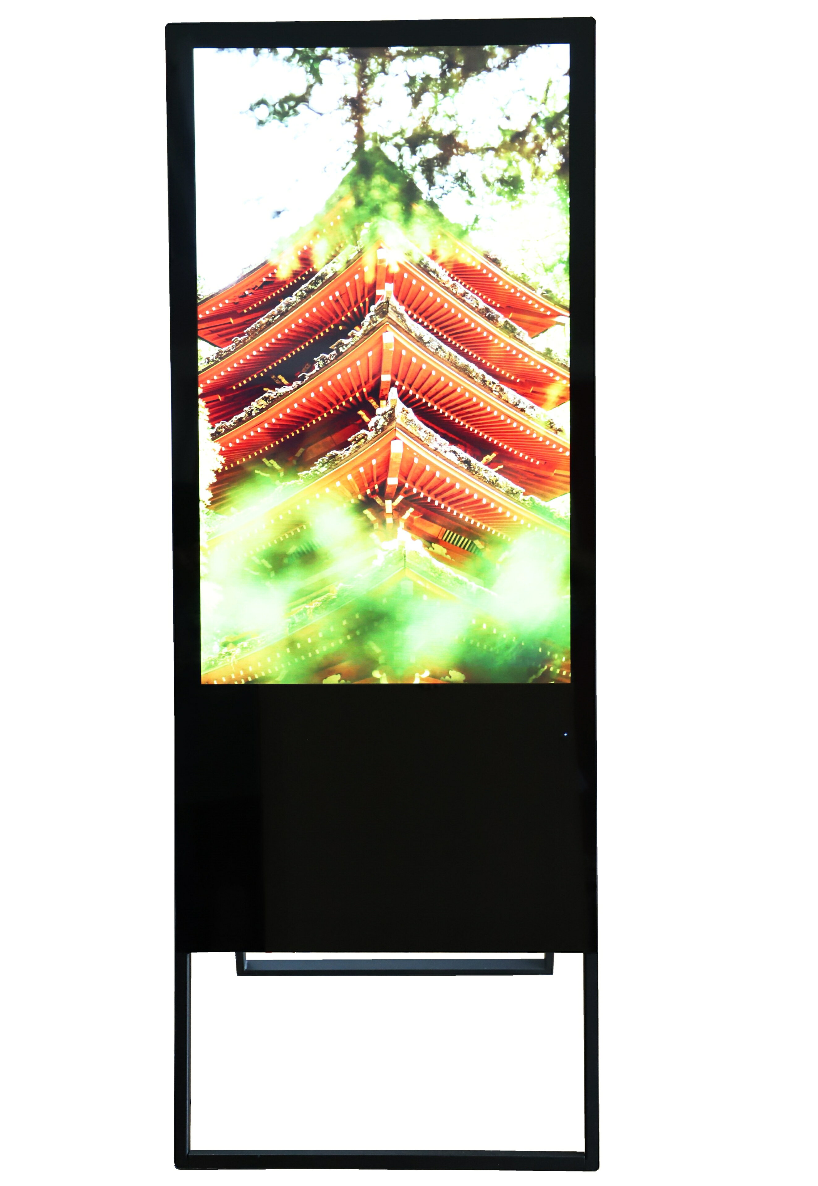 看板アファンティ楽天市場店の屋内用サイネージ43インチ（ブラック） 液晶ディスプレイ 超薄型 デジタル看板 電子看板 電飾看板 店舗看板 立て看板　A型スタンド｜アングル3