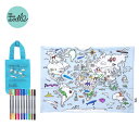 【選べる無料ギフトシール♪】正規品 eatsleepdoodle　placemat to go - world map MAPPTG ウォッシュペン プレースマット 塗り絵 サスティナブル キッズ プレゼント