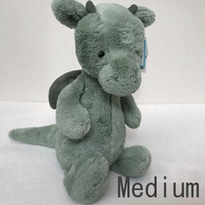 【選べる無料ラッピング！】正規品 Jellycat バシュフル ドラゴン Medium ジェリーキャット イギリス シャーロット王女 ぬいぐるみ 動物 ドラゴン 龍 竜 恐竜 ダイナソー かわいい キッズ 入園 プレゼント お祝い