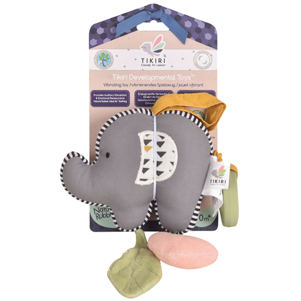 【選べる無料ラッピング！】TIKIRI Elephant Vibrater Toy with Natural Rubber Te...
