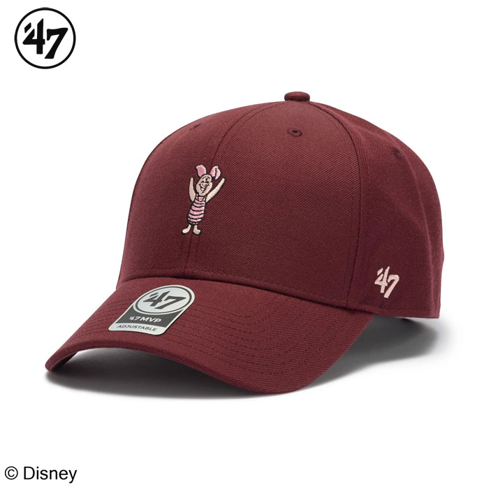 Rakuten - 47 フォーティーセブン キャップ エムブイピー ディズニー ピグレット メンズ レディース ダークマルーン MVP Disney Piglet DARK MAROON