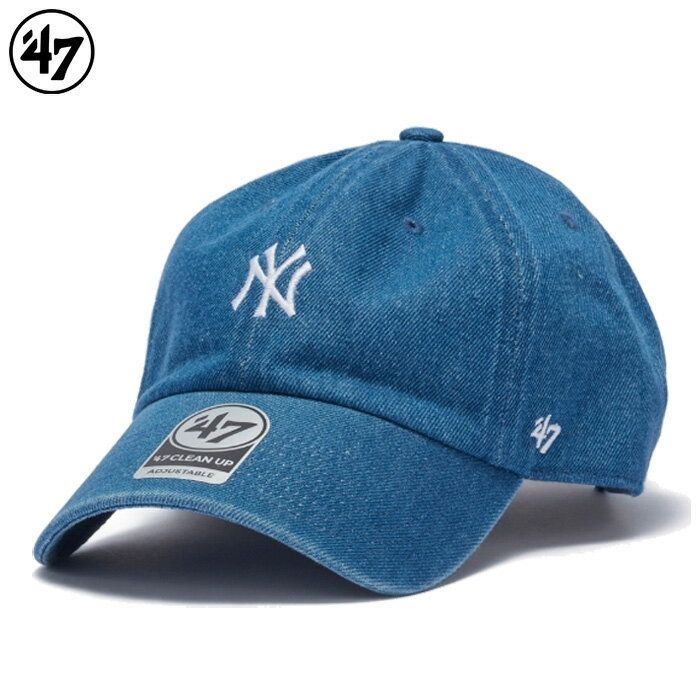 Rakuten - 47 フォーティーセブン キャップ クリーンナップ ロゴ ニューヨーク ヤンキース メンズ レディース ネイビー CLEAN UP 47A-CLPMLBMLNEYYAN-DEN-NVY