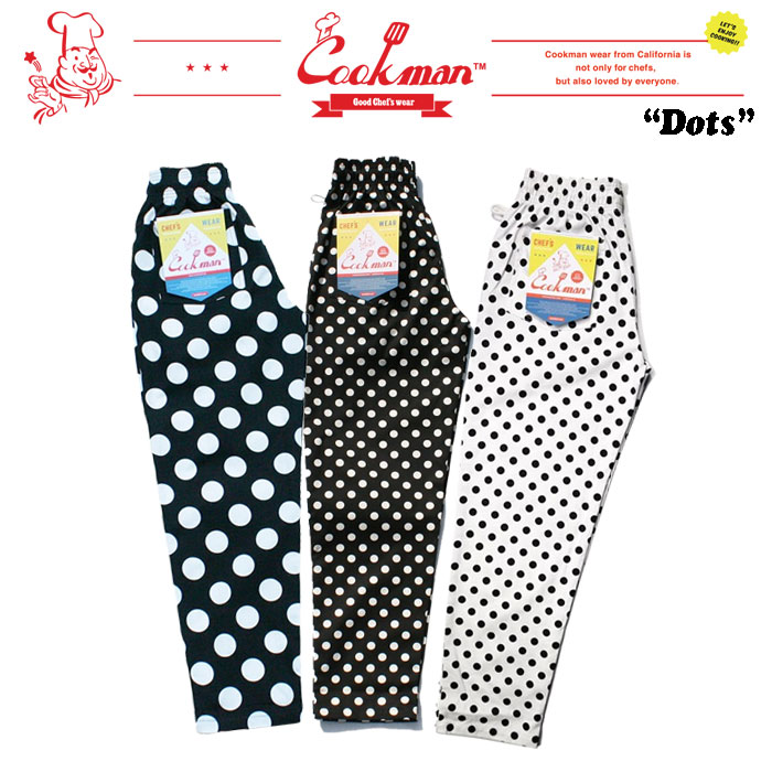 (お得なクーポン発行中！) クックマン シェフパンツ ドット 水玉 COOKMAN Chef Pants Dots