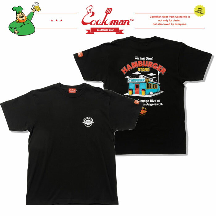 Rakuten - (お得なクーポン発行中！) クックマン シェフパンツ ファットバーガー ファースト ロケーション ブラック 半袖Tシャツ (メール便送料無料) COOKMAN FATBURGER First Location BLACK 62025
