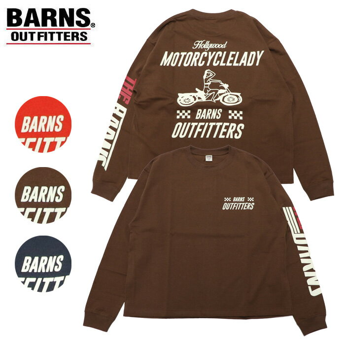 Rakuten - バーンズ アウトフィッターズ ボクシー ロングスリーブ プリント Tシャツ 長袖 BARNS OUTFITTERS BOXY L/S PRINT TEE【MOTORCYCLELADY】