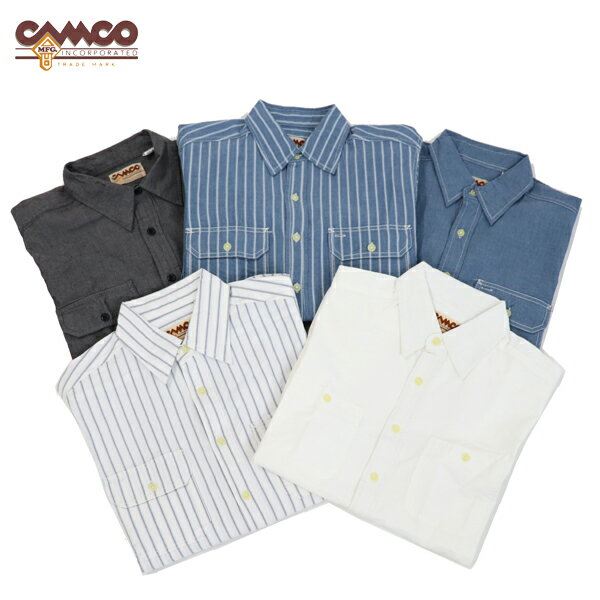 カムコ シャンブレー ワーク シャツ 長袖 3色展開 送料無料 即納 Camco L/S Chambray Work Shirts