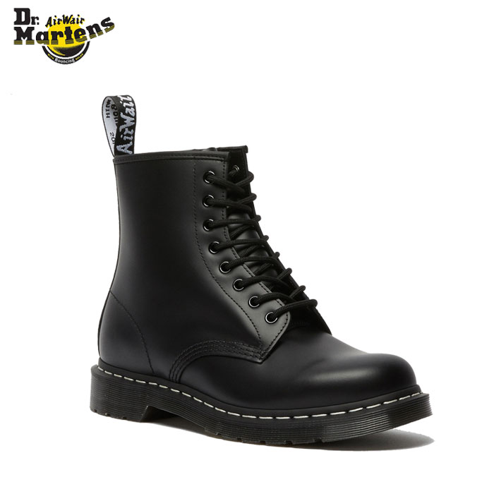 hN^[}[` Y fB[X EBY 8z[ u[c 1460 WHITE STITCH Dr.Marten 1460 WS 8 EYELET BOOT BLACK SMOOTH 24758001 [