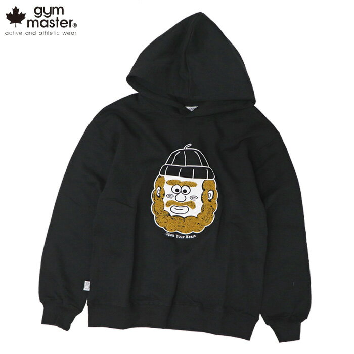 ジムマスター シャツ 長袖 スウェット プルパーカー ブラック メンズ レディース gym master open your heart(4)