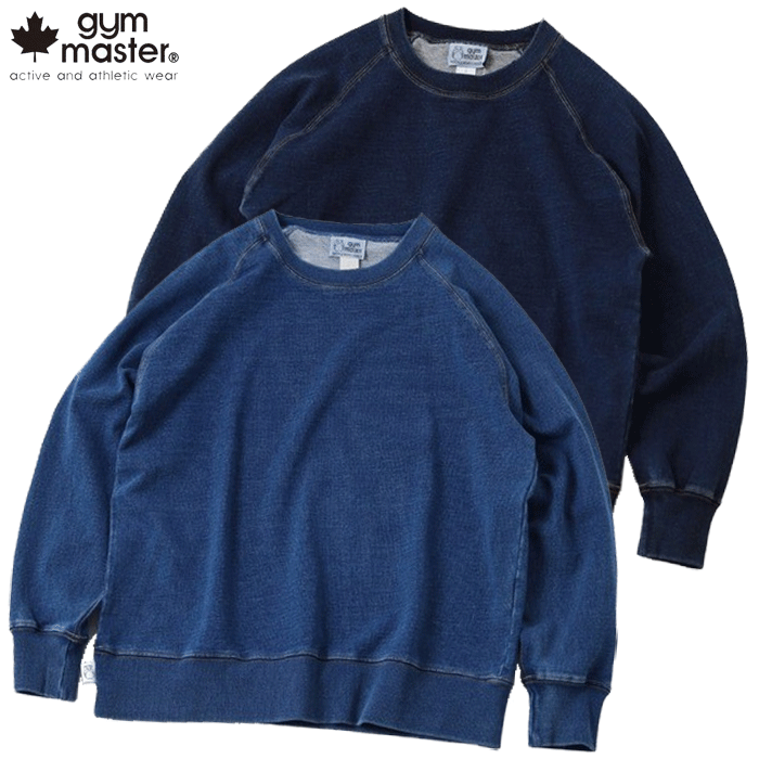 楽天AFRO JACK（お得なクーポン発行中！） ジムマスター 長袖 スウェット インディゴ クルーネック デニム メンズ レディース gym master 11oz Indigo Sweat Crewneck