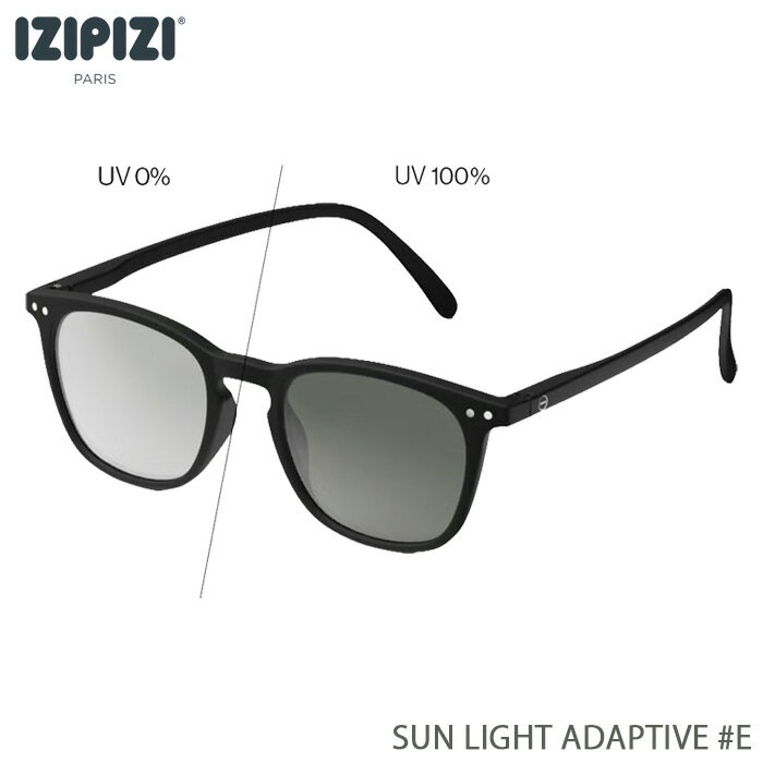 Sunglasses - (お得なクーポン発行中！) イジピジ サングラス サン ライト アダプティブ イー マットフレーム UVカット メンズ レディース IZIPIZI SUN LIGHT ADAPTIVE #E Black Grey Lenses