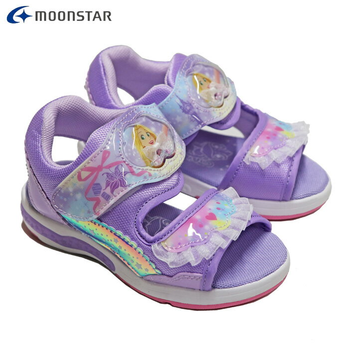 樂天商城 - ムーンスター サンダル キッズ ラプンツェル プリンセス 女の子 スニーカー シューズ パープル 紫 MOONSTAR DN C1373LE PURPLE