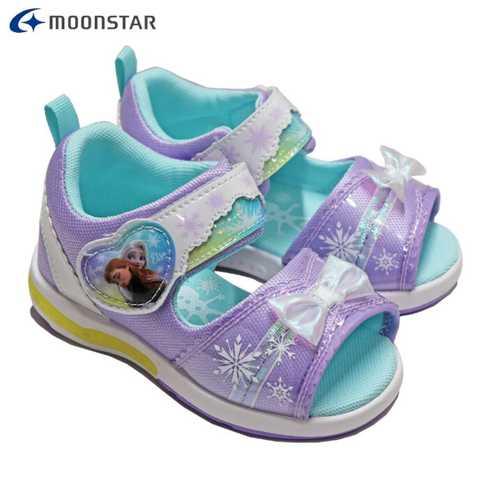 Rakuten - ムーンスター サンダル キッズ アナと雪の女王 アナ エルサ 女の子 スニーカー シューズ パープル 紫 MOONSTAR DN C1374LE PURPLE