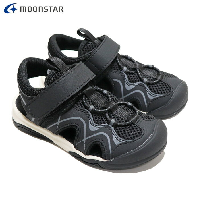 Rakuten - ムーンスター キャロット サンダル キッズ スニーカー サマー シューズ ブラック MOONSTAR CARROT MF S018C BLACK
