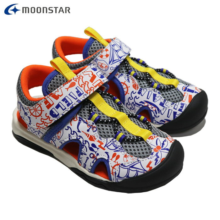 Rakuten - ムーンスター キャロット サンダル キッズ スニーカー サマー シューズ オレンジ/ブルー MOONSTAR CARROT MF S018C ORANGE/BLUE
