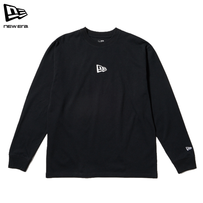 ニューエラ 長袖 ロンT フラグ ロゴ ミニ ブラック カットソー メンズ レディース (メール便 送料無料)..