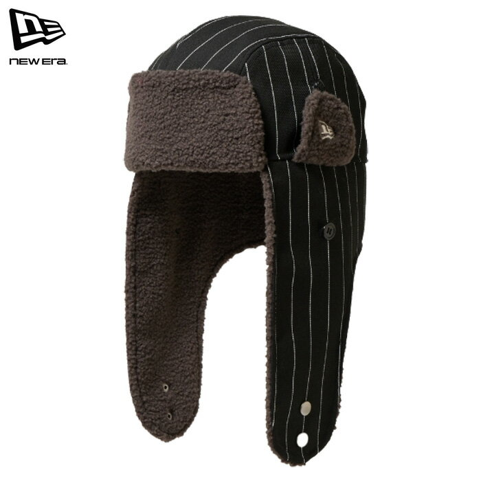 ニューエラ キャップ トラッパー フライトキャップ ストライプ メンズ レディース ブラック NEW ERA TRAPPER BLK STRIPE BLK
