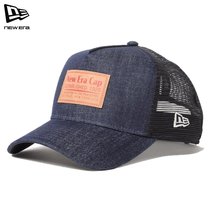 楽天AFRO JACKニューエラ キャップ 9FORTY A-Frame アジャスタブル メッシュ デニム ネイビー メンズ レディース NEW ERA 940AFTR DENIM LOGO SNAP LP NVY