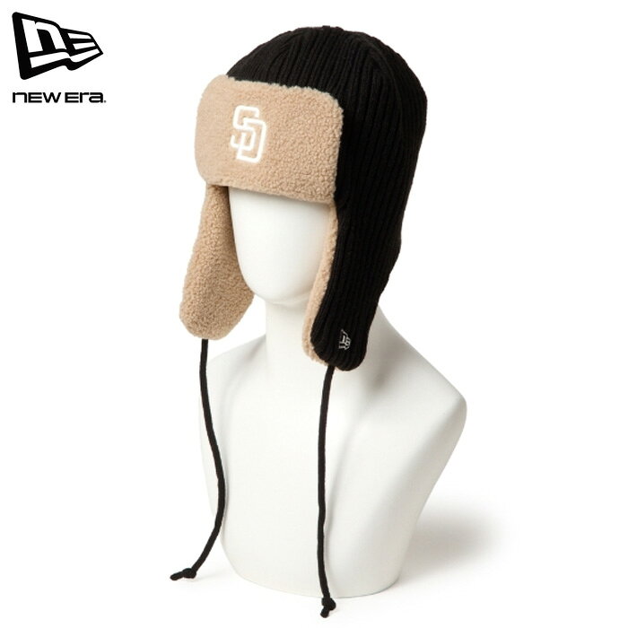 ニューエラ キャップ トラッパー イヤーフラップ ドジャース メンズ レディース ブラック NEW ERA KNIT TRAPPER SADPAD RIB KNIT BLK