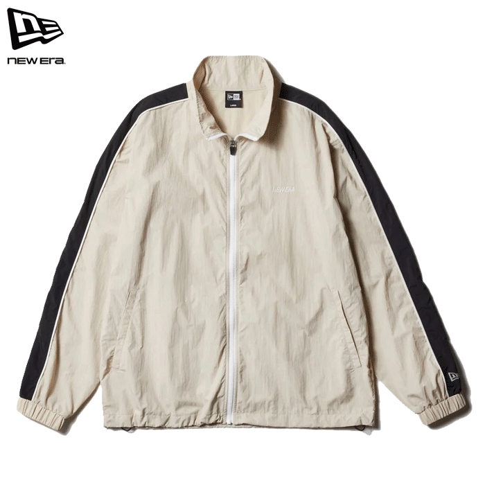 ニューエラ ジャケット 長袖 ナイロン サイド ストライプ ベージュ NEW ERA PA NYLON TJK SIDE STRIPE STO