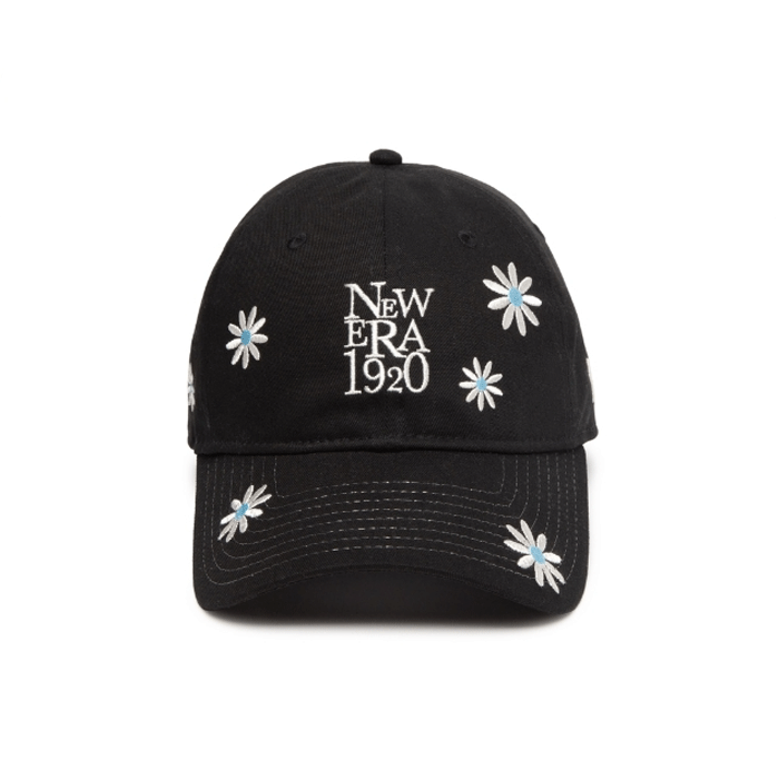 ニューエラ キャップ 9TWENTY 花柄 刺繍 メンズ レディース ブラック NEW ERA 920ES FLOWER EMB NE1920 BLK