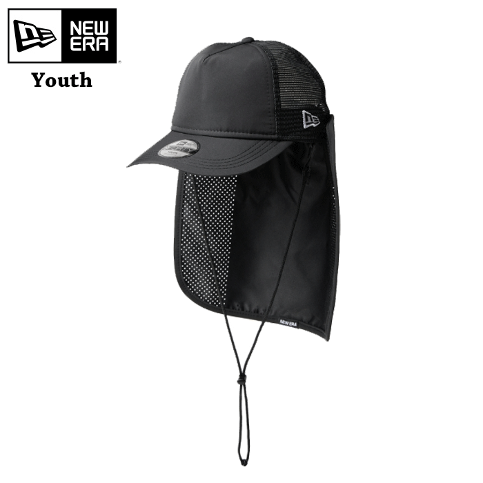 ニューエラ キャップ キッズ YTH940AFTR アウトドア ユース 子供 帽子 軽量 撥水 サンシェード 抗菌 ブラック NEW ERA YTH 950 TRICERATOPS BLK
