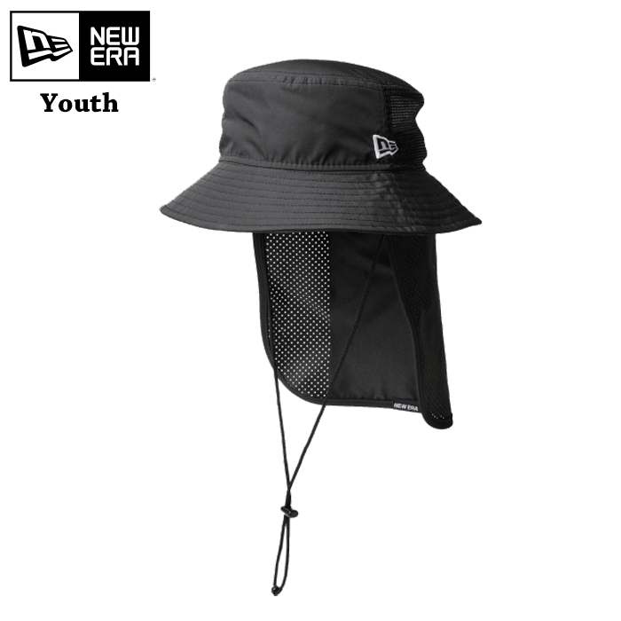 ニューエラ キャップ キッズ Kid'sADVLt ハット サンシェード アウトドア ブラック 撥水 軽量 日除け 抗菌 NEW ERA OD KIDS ADVLT SUNSHADE PROLITE BLK
