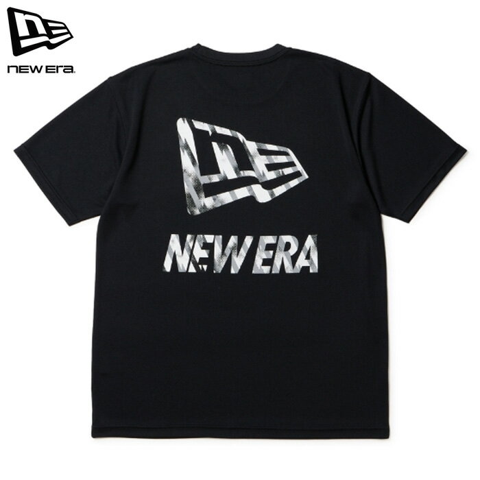 Rakuten - ニューエラ Tシャツ 半袖 レギュラーフィット 吸汗 速乾 UVカット 抗菌 グラフィカル ブラック メンズ レディース (メール便 送料無料) NEW ERA PA SS TECH TEE TIE-DYE FandW BLK