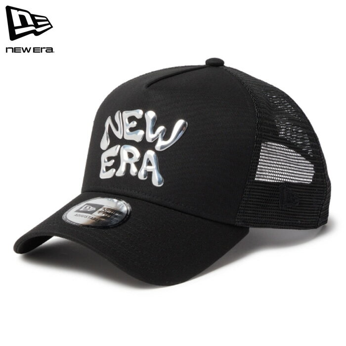Rakuten - ニューエラ キャップ 9FORTY A-Frame メッシュ アジャスタブル メタリック ブラック メンズ レディース NEW ERA 940AFTR DRIP LOGO TPU BLK